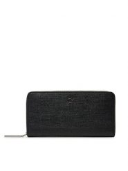 Calvin Klein Portfel Ck Daily Large Zip Around_Tex K60K612960 Czarny. Czarne portfele damskie Calvin Klein, bez wzorów, ze skóry. Za 179.99 zł.