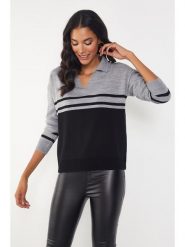 Milan Kiss Sweter w kolorze szaro-czarnym rozmiar: XL. Czarne swetry klasyczne damskie Milan Kiss, xl, bez kołnierzyka. Za 119.12 zł.