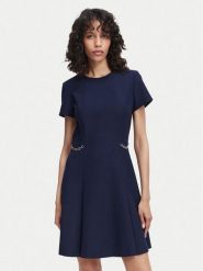 HUGO Sukienka codzienna Kaelyn 50564798 Granatowy Regular Fit. Niebieskie sukienki damskie Hugo, bez wzorów, z syntetyku, bez ramiączek. Za 1,059.00 zł.