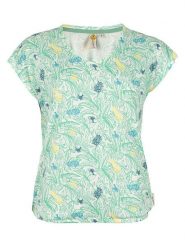 Roadsign Koszulka w kolorze turkusowo-niebiesko-żółtym rozmiar: M. Niebieskie bluzki damskie Roadsign, m, bez wzorów, z wiskozy, bez kołnierzyka, bez ramiączek. Za 39.99 zł.