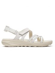 Merrell Skórzane sandały "Harbor Backstrap" w kolorze białym rozmiar: 36. Białe sandały damskie Merrell, bez wzorów, z otwartym noskiem, bez obcasa, bez zapięcia. Za 223.99 zł.