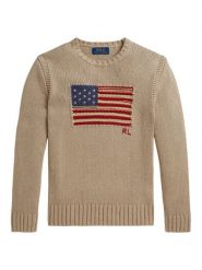 Polo Ralph Lauren Sweter 323B18575001 Beżowy Regular Fit. Brązowe swetry chłopięce Polo Ralph Lauren, z bawełny, bez kołnierzyka. Za 949.99 zł.