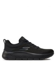 Skechers Sneakersy Go Walk Flex 124952/BBK Czarny. Czarne obuwie sportowe damskie Skechers, z materiału, bez zapięcia. Za 289.99 zł.