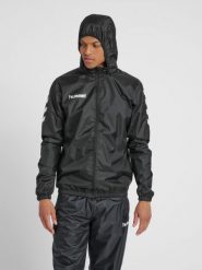 Kurtka ortalionowa sportowa dla dorosłych Hummel Core Spray Jacket. Czarne kurtki sportowe damskie Hummel, m, bez wzorów, z materiału, bez kaptura. Za 130.00 zł.