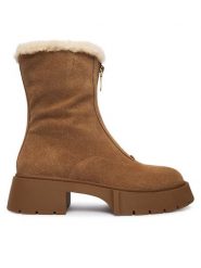 Coach Botki Leah Platform CCH85 Brązowy. Brązowe botki damskie Coach, ze skóry, bez obcasa, na płaskiej podeszwie, bez zapięcia. Za 1,649.00 zł.