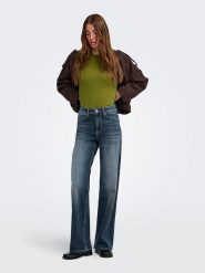 ONLY Dżinsy - Wide leg - w kolorze granatowym rozmiar: S/L30. Niebieskie jeansy damskie Only, bez wzorów, z materiału. Za 169.95 zł.