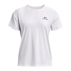 Koszulka fitness damska Under Armour Rush Energy 2.0. Białe bluzki damskie Under Armour, m, bez wzorów, bez kołnierzyka, bez ramiączek. Za 109.99 zł.