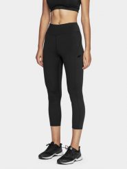 4F Legginsy treningowe 7/8 szybkoschnące damskie XXS. Czarne legginsy damskie 4F, xxs, bez wzorów, z dzianiny. W wyprzedaży za 69.99 zł.