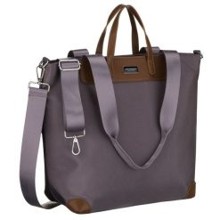 Duża shopperka damska w szarym kolorze, jednokomorowa, zawieszona na uchwytach i doczepianym pasku Peterson PTN CTY-16. Szare torebki klasyczne damskie Peterson, ze skóry ekologicznej, duże, bez dodatków. Za 79.99 zł.