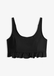 Zabudowany biustonosz bikini typu bustier, szybkoschnący. Czarne bikini bonprix, bez wzorów. Za 129.99 zł.