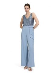 Vera Mont Kombinezon w kolorze błękitnym rozmiar: 38. Niebieskie kombinezony damskie Vera Mont, bez wzorów, bez kołnierzyka, bez ramiączek. Za 382.99 zł.