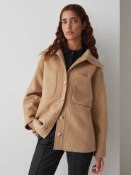 OPUS Kurtka przejściowa "Josia" w kolorze jasnobrązowym rozmiar: 36. Brązowe kurtki damskie Opus, bez wzorów, z wełny, bez kaptura. Za 274.99 zł.