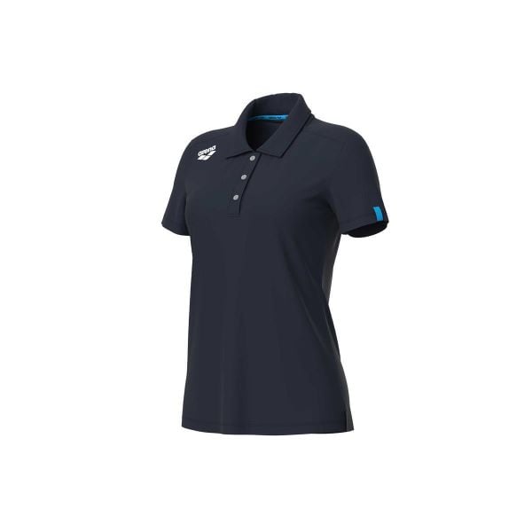 Damska koszulka polo Arena Team Solid. Niebieskie koszulki damskie Arena, bez wzorów, bez kołnierzyka, bez ramiączek. Za 230.50 zł.