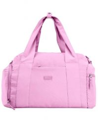 Torba sportowa WINGS SOLENNE z kieszenią na buty i pasem na walizkę PINK. Czerwone torby podróżne Wings, bez wzorów, z materiału. Za 129.90 zł.