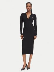 Elisabetta Franchi Sukienka dzianinowa AM-08B-66E2-V380 Czarny Slim Fit. Czarne sukienki damskie Elisabetta Franchi, bez wzorów, z dzianiny, bez ramiączek. Za 1,629.00 zł.