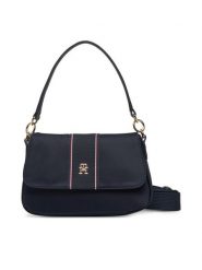 Tommy Hilfiger Torebka Poppy Conv. Crossover Corp AW0AW17168 Granatowy. Niebieskie torebki klasyczne damskie Tommy Hilfiger, z materiału, bez dodatków. Za 249.99 zł.