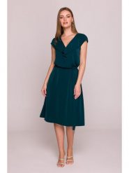 Stylove Sukienka w kolorze ciemnozielonym rozmiar: L. Zielone sukienki damskie Stylove, bez wzorów, bez ramiączek. Za 237.73 zł.
