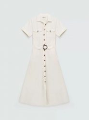 Sukienka damska midi jeansowa trapezowa biała Becca 100. Białe sukienki damskie Big Star, bez wzorów, z denimu, eleganckie, bez ramiączek. Za 279.99 zł.