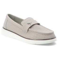 Mokasyny damskie Vinceza, cholewka ze skóry naturalnej licowej wsuwany fason typu loafers, szare, 93221. Szare mokasyny damskie VINCEZA, ze skóry, bez obcasa. Za 159.00 zł.