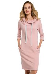 Made of emotion Sukienka w kolorze jasnoróżowym rozmiar: S. Różowe sukienki damskie Made Of Emotion, bez wzorów, bez ramiączek. Za 139.87 zł.