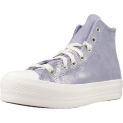 Buty CONVERSE Chuck Taylor All Star Lift Platform Suede Shimmer Hi Fioletowy. Fioletowe obuwie sportowe casual damskie Converse, ze skóry. Za 306.99 zł.