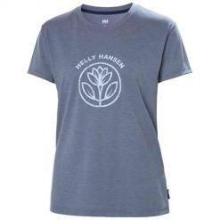 Koszulka sportowa damska Helly Hansen W Skog Recycled Graphic Tee. Niebieskie koszulki sportowe damskie Helly Hansen, xl, bez wzorów, z poliesteru, bez ramiączek, trekkingowe. Za 246.00 zł.
