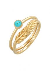 Elli Damski zestaw piór Howlit turkusowy Boho Trend Lata w srebrze próby 925 Sterling Silver Pierścionki 1 ct. Niebieskie pierścionki damskie Elli, srebrne. Za 203.99 zł.