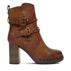 Botki Beverly Hills Polo Club. Brązowe botki damskie Beverly Hills Polo Club, bez obcasa, na słupku, bez zapięcia. Za 319.99 zł.