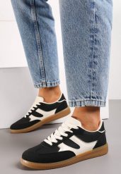 Czarne Sneakersy z Krótką Cholewka z Przeszyciami Wilnlow. Czarne obuwie sportowe casual damskie Born2be, bez zapięcia. Za 84.99 zł.