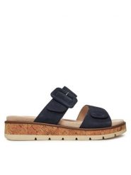 Caprice Klapki 9-27206-44 Granatowy. Niebieskie klapki damskie Caprice, bez wzorów, ze skóry, bez obcasa, bez zapięcia. Za 226.99 zł.