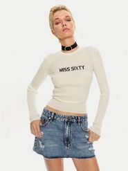 Miss Sixty Bluzka 6L3RJ7291000 Écru Regular Fit. Bluzki damskie Miss Sixty, l, bez wzorów, z wełny, bez kołnierzyka, bez ramiączek. Za 269.99 zł.