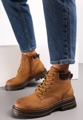 Brązowe Traperki z Lekkim Ociepleniem Malak. Brązowe trapery damskie Born2be, bez zapięcia. Za 99.99 zł.