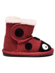 EMU Australia Śniegowce Ladybird Walker B10317 Czerwony. Czerwone kozaki dziewczęce EMU Australia, bez wzorów, ze skóry, bez obcasa, bez zapięcia. Za 259.99 zł.