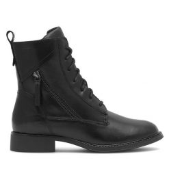 Trzewiki Lasocki. Czarne botki damskie Lasocki, bez obcasa, na płaskiej podeszwie, bez zapięcia. Za 207.99 zł.