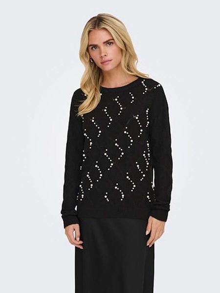 ONLY Sweter w kolorze czarnym rozmiar: XS. Czarne swetry klasyczne damskie Only, xs, ze splotem, bez kołnierzyka. Za 95.95 zł.