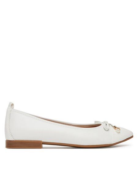 Lasocki Baleriny RST-ROMI-04 Biały. Białe balerinki damskie Lasocki, bez wzorów, ze skóry. Za 169.99 zł.