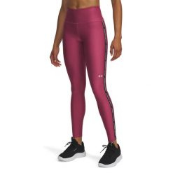 Legginsy fitness damskie z wysokim stanem Tape. Czarne legginsy damskie Under Armour, l, bez wzorów, z elastanu. Za 279.88 zł.