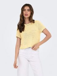 ONLY Sweter w kolorze żółtym rozmiar: M. Żółte swetry klasyczne damskie Only, m, ze splotem, bez kołnierzyka. Za 74.63 zł.