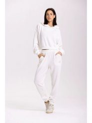 Onamaste Spodnie dresowe "Mika" w kolorze kremowym rozmiar: L/XL. Brązowe spodnie dresowe damskie Onamaste, l, bez wzorów, z dresówki. Za 187.45 zł.