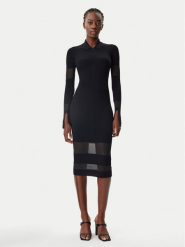 Patrizia Pepe Sukienka dzianinowa 8A1420/K078-K103 Czarny Slim Fit. Czarne sukienki damskie Patrizia Pepe, bez wzorów, z dzianiny, bez ramiączek. Za 829.99 zł.