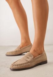 Beżowe Marszczone Mokasyny VICES z Wkładką ze Skóry Naturalnej Nerihaneh. Brązowe mokasyny damskie Born2be, z jeansu, bez obcasa. Za 89.99 zł.