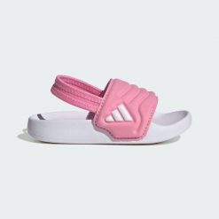 Klapki Adilette Estrap 2.0 Infants. Białe klapki damskie Adidas, bez wzorów, bez obcasa, bez zapięcia. Za 99.95 zł.