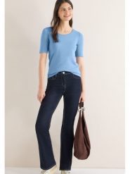 Cecil Koszulka w kolorze błękitnym rozmiar: XL. Niebieskie bluzki damskie Cecil, xl, bez wzorów, z bawełny, bez kołnierzyka, bez ramiączek. Za 66.47 zł.