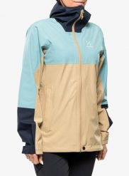 Kurtka przeciwdeszczowa damska Haglofs Finch Proof Jacket. Brązowe kurtki damskie Haglöfs, s, bez wzorów, z materiału, bez kaptura. Za 916.30 zł.