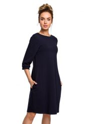 Made of emotion Sukienka w kolorze granatowym rozmiar: XXL. Niebieskie sukienki damskie Made Of Emotion, bez wzorów, bez ramiączek. Za 130.50 zł.