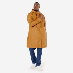 Parka na rower miejski Btwin 540 unisex przeciwdeszczowa. Brązowe parki damskie B'TWIN, s, z materiału, bez kaptura. Za 319.99 zł.