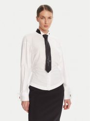 Elisabetta Franchi Koszula re Biały Regular Fit. Białe koszule damskie Elisabetta Franchi, bez wzorów, z bawełny, bez kołnierzyka, bez ramiączek. Za 1,899.00 zł.