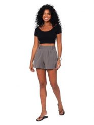 Aller Simplement Szorty w kolorze antracytowym rozmiar: 34/36. Szare szorty damskie Aller Simplement, bez wzorów, z tkaniny, z podwyższonym stanem. Za 61.60 zł.