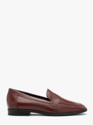 Bordowe minimalistyczne mokasyny DAKOTA. Czerwone mokasyny damskie Ryłko, z materiału, bez obcasa. Za 379.99 zł.