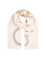 Calvin Klein Szal Bold Logo Cotton Hemp Scarf K60K612975 Écru. Szaliki damskie Calvin Klein, bez wzorów, z bawełny. Za 269.99 zł.
